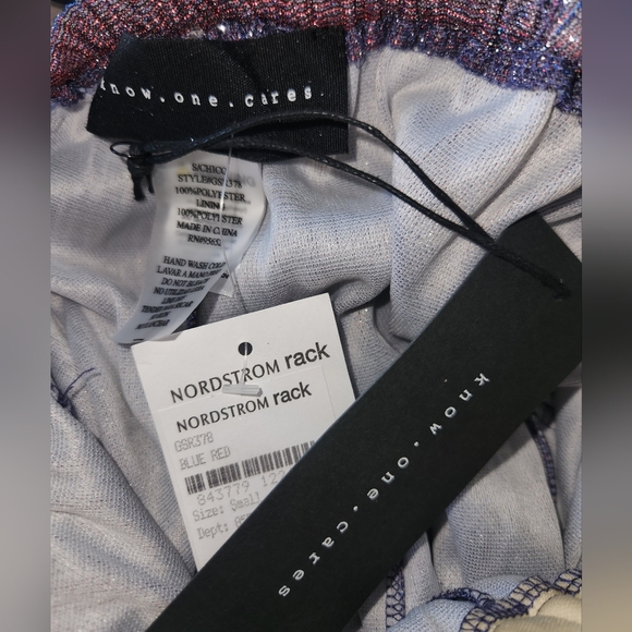 Nwt know.one.cares blue red silver glitter belted jumpsuit with pockets size sm - Picture 5 of 5